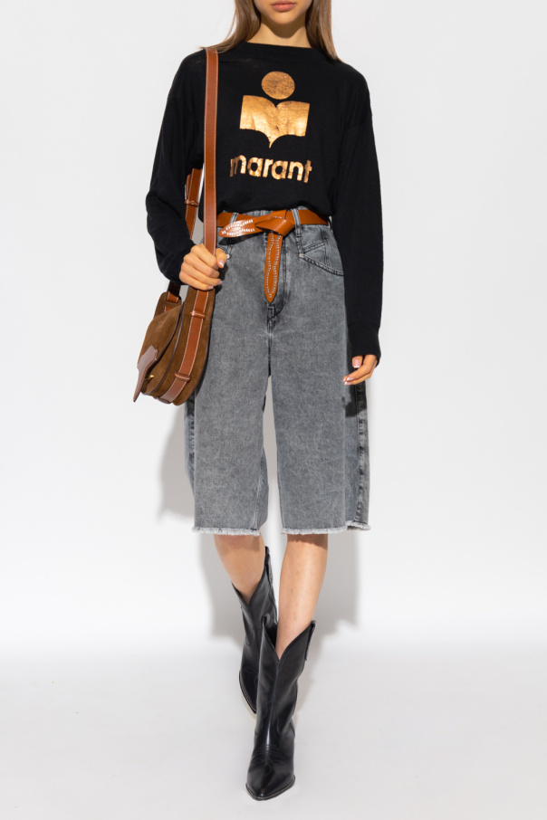 ‘Klowia’ linen T-shirt with logo, zdjęcie 2 ‘Klowia’ linen T-shirt with logo od Isabel Marant Étoile